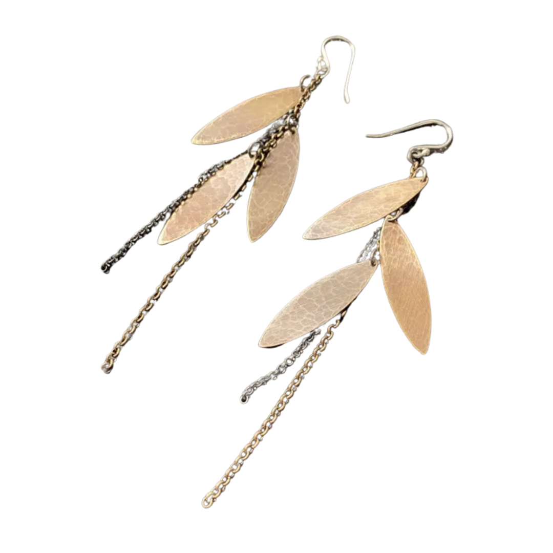 Mini Metal Feather Earrings