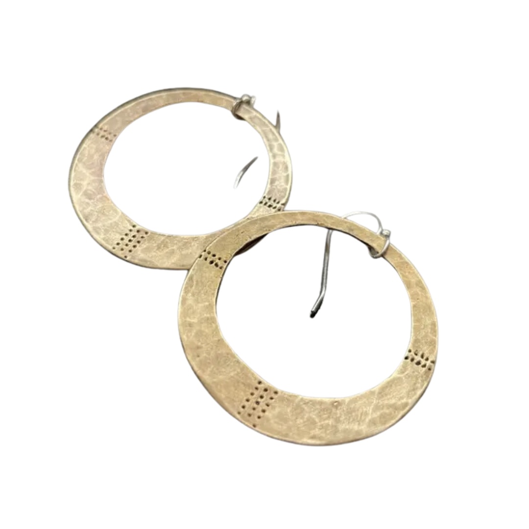 Orijen's: Divine Circle Medallion Earrings - Brass