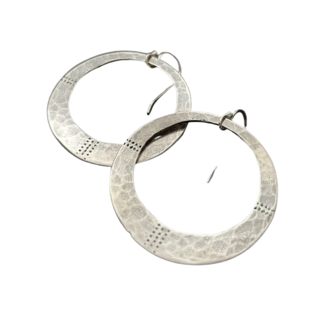 Orijen's: Divine Circle Medallion Earrings - Sterling Silver