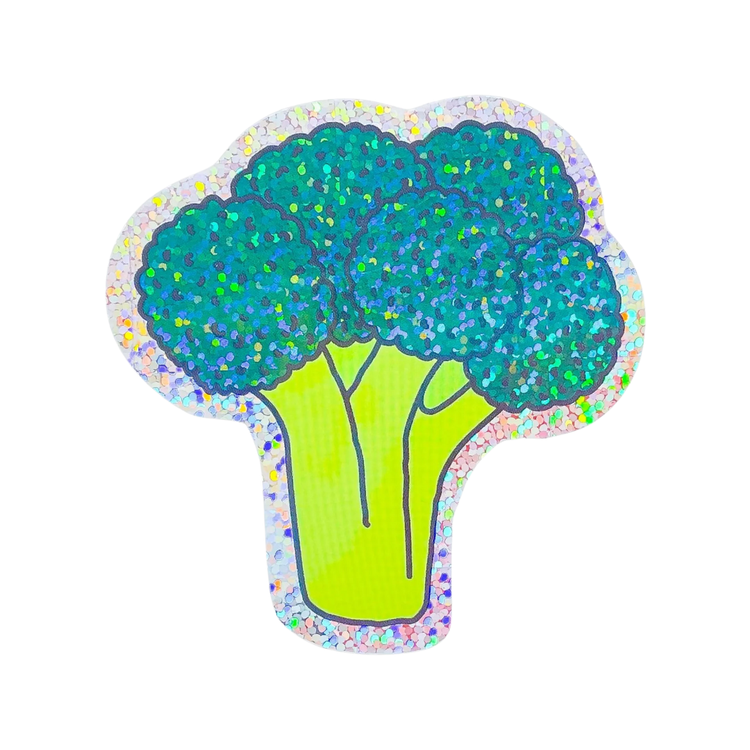 Glitter Broccoli Sticker