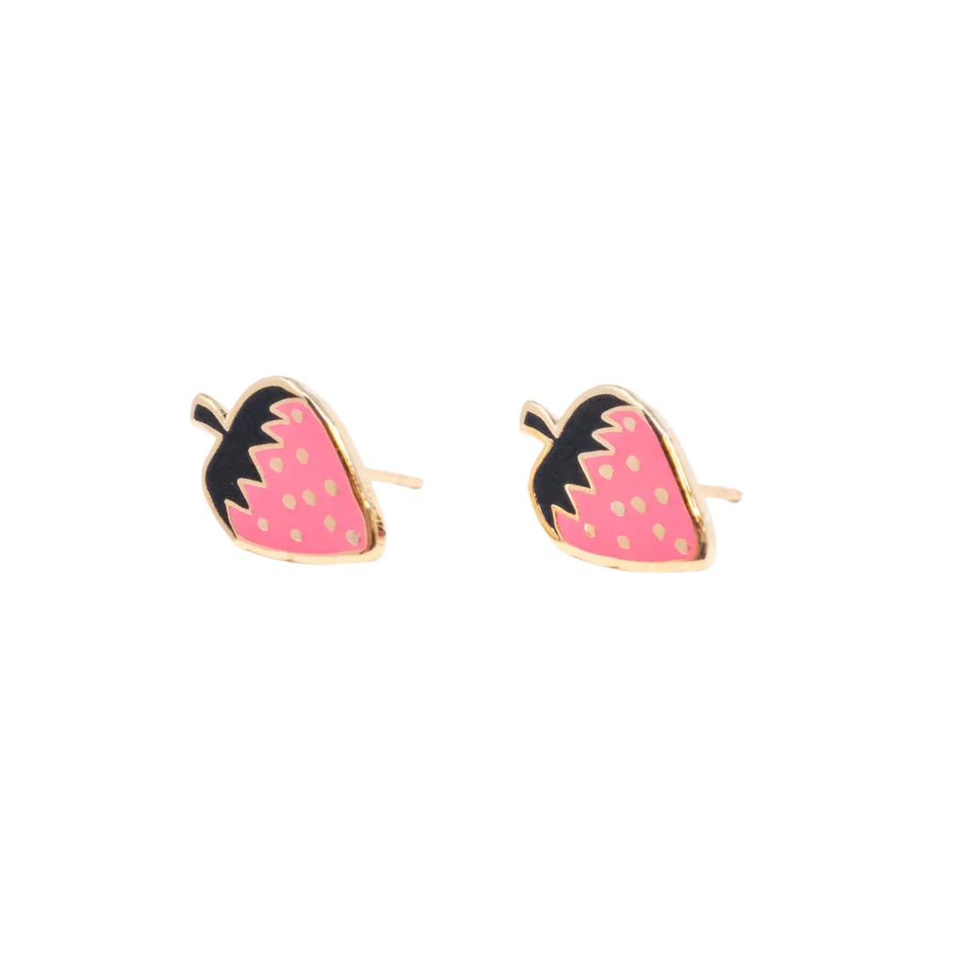 Strawberry Enamel Earrings