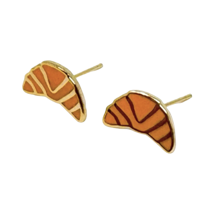 Croissant Enamel Earrings