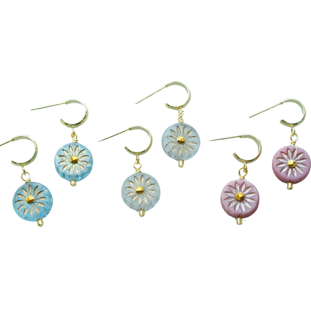 Eva - Czech Rhinestone Hoop Earrings