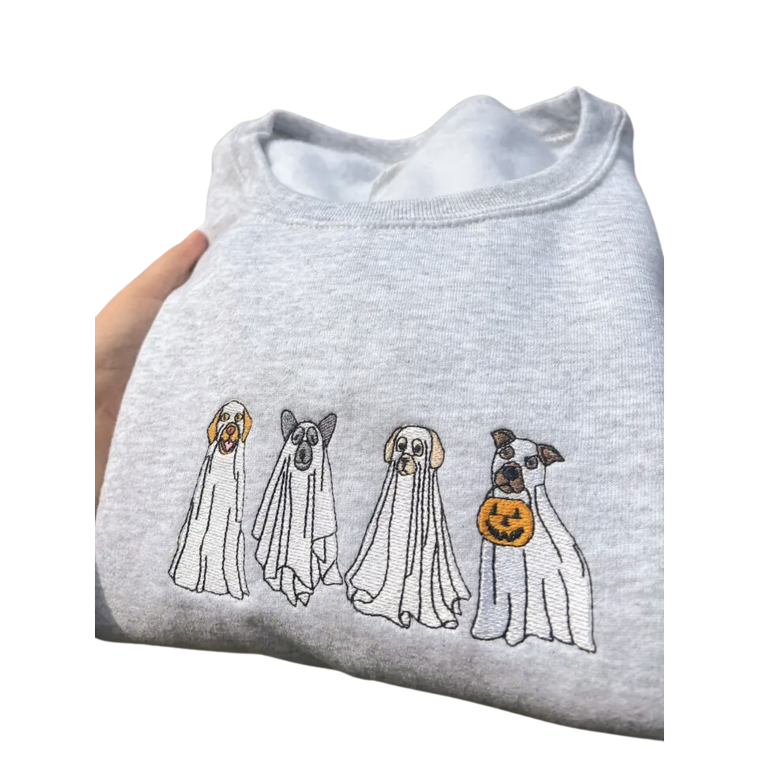 Ghost Dog Embroidered Crewneck