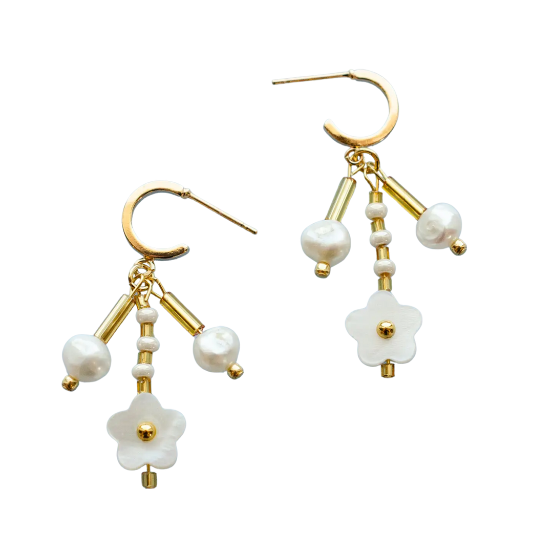 Pearl Flower Earrings