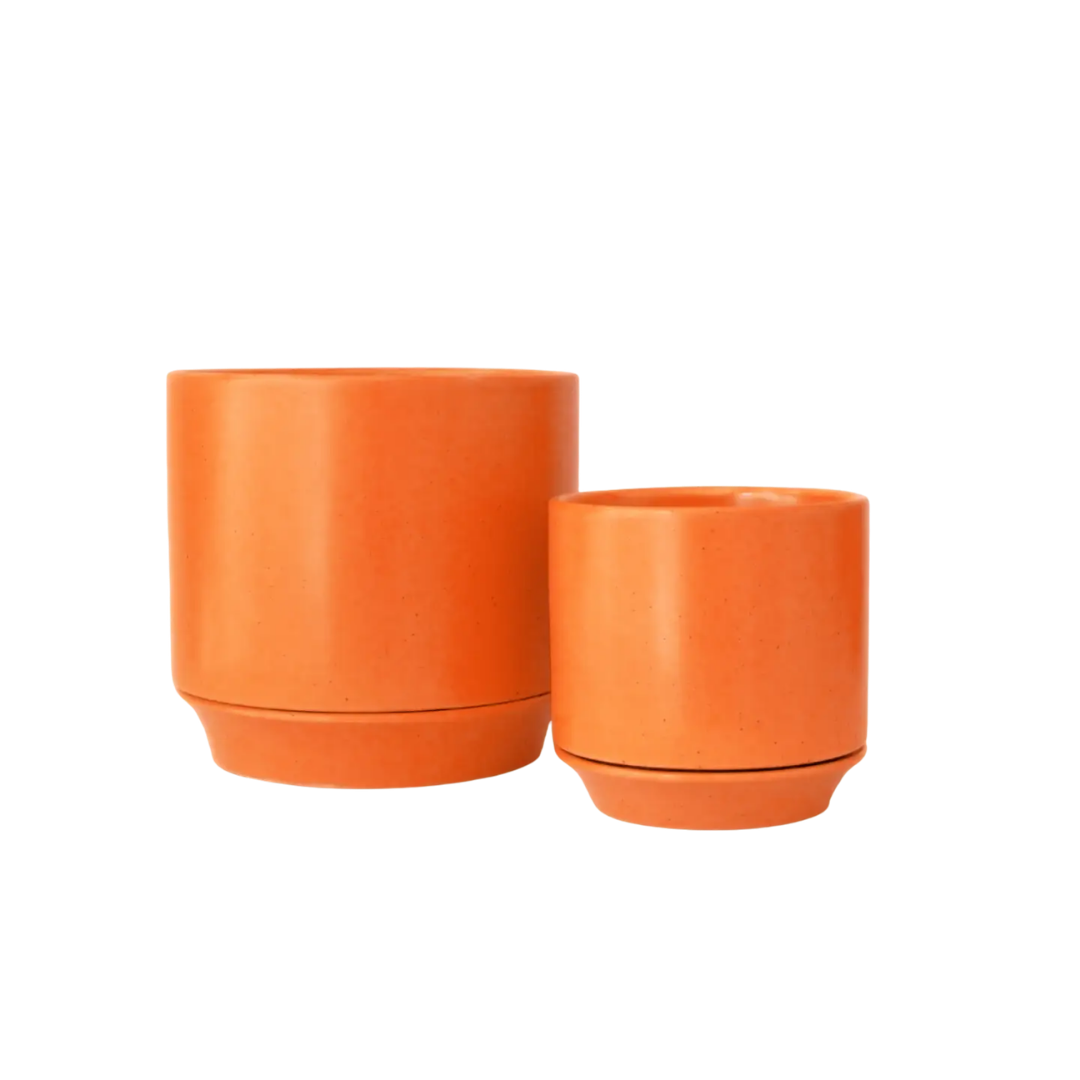 Marmalade Speckle Parker Planter with Trivet
