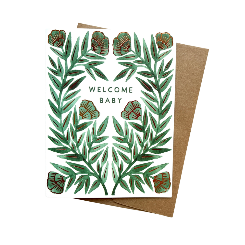 "Welcome Baby" Foil Stamped Card
