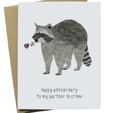Raccoon Anniversary Card