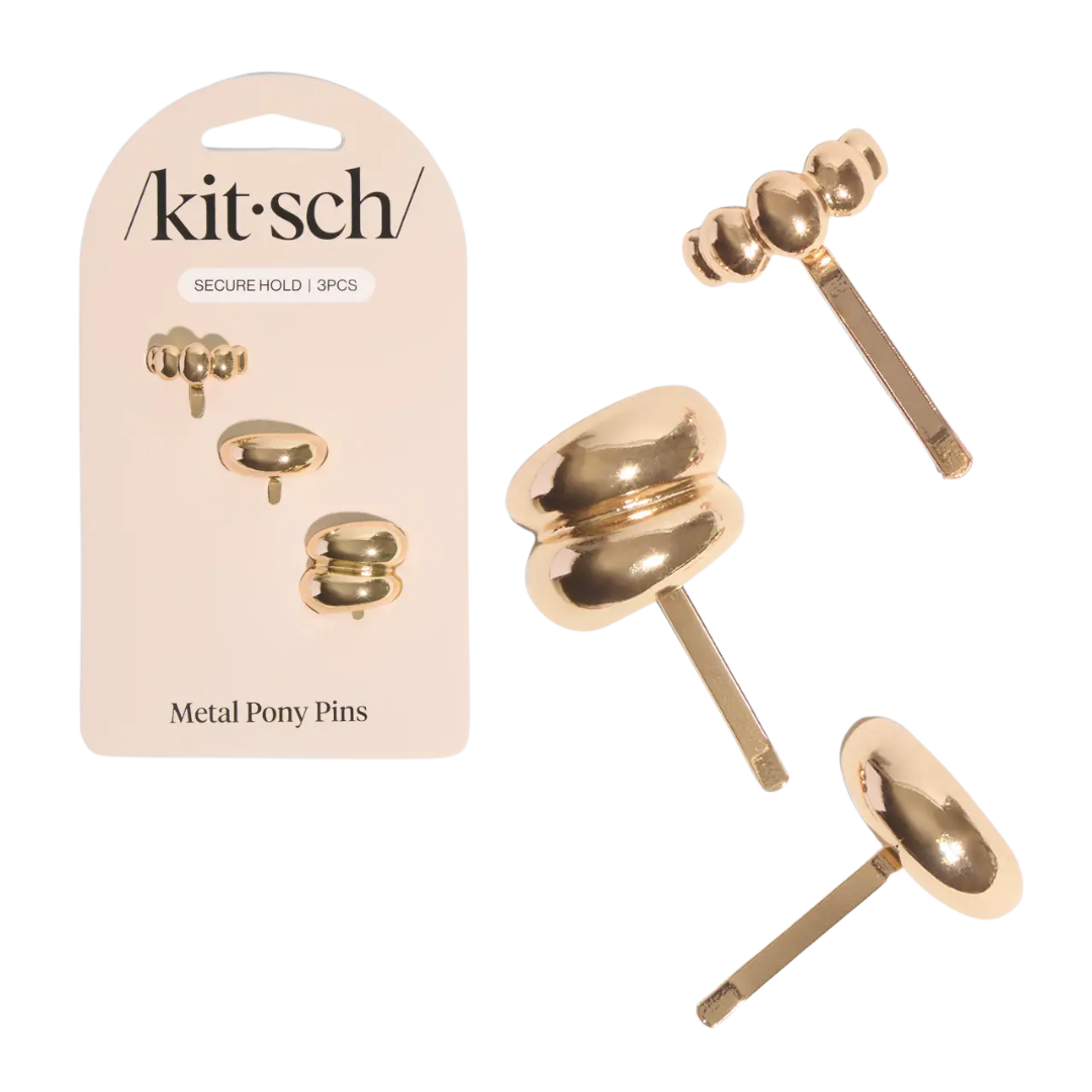 Gold Metal Pony Pins 3 Pc Set