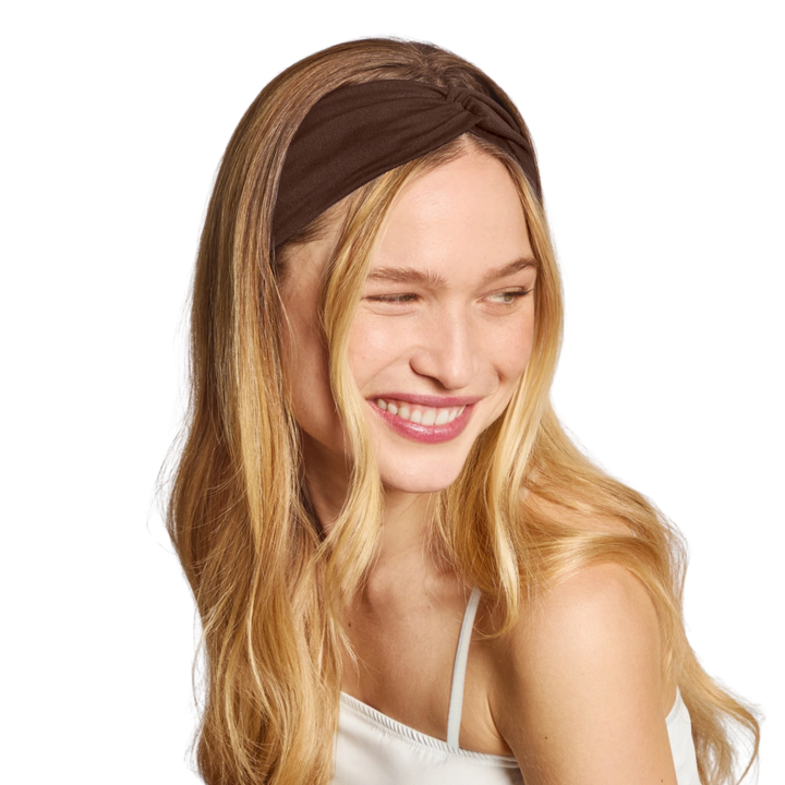 Recycled Fabric Wide Twist Headbands 2pc Set - Rosewood