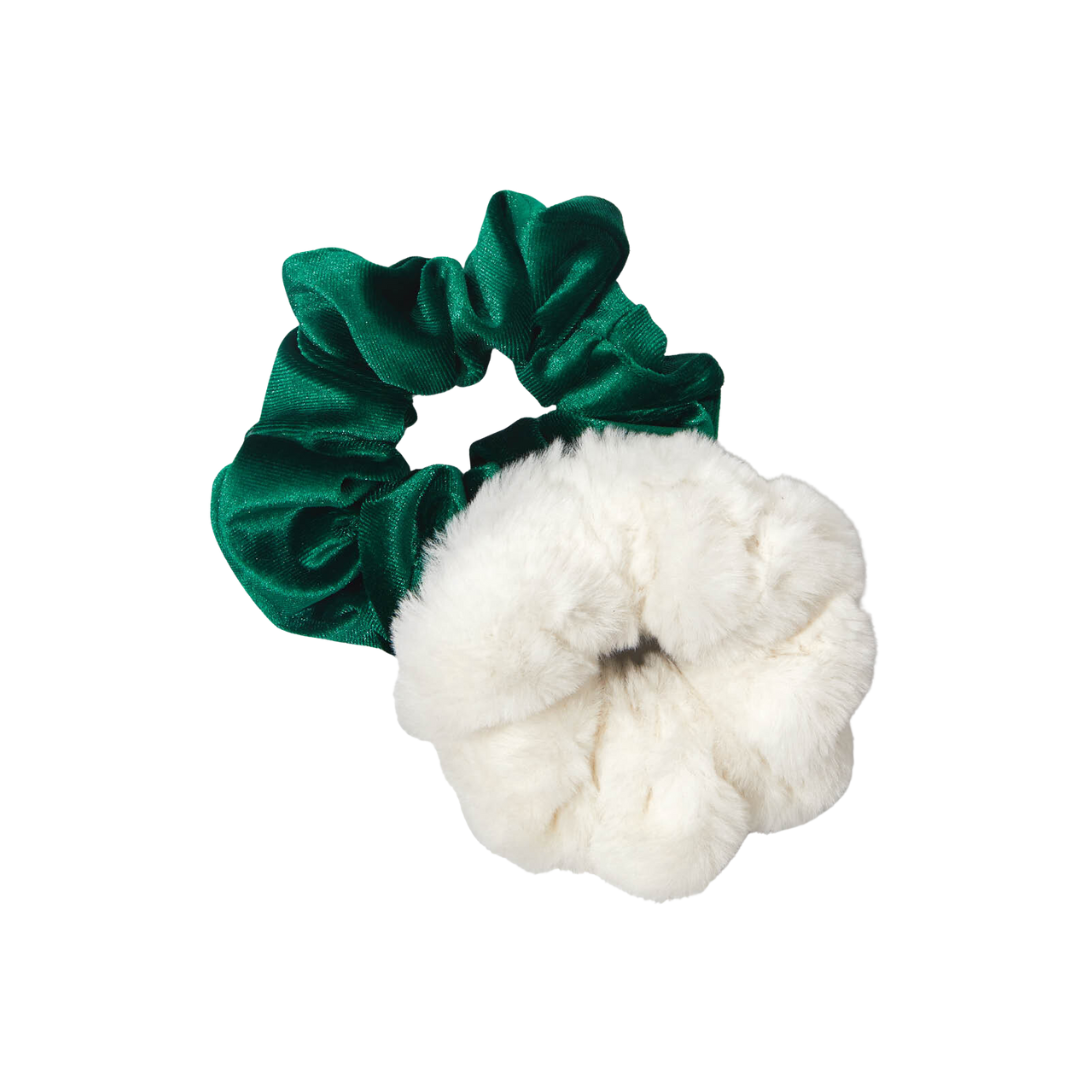 Elf X Kitsch Scrunchies 2pc - White & Green