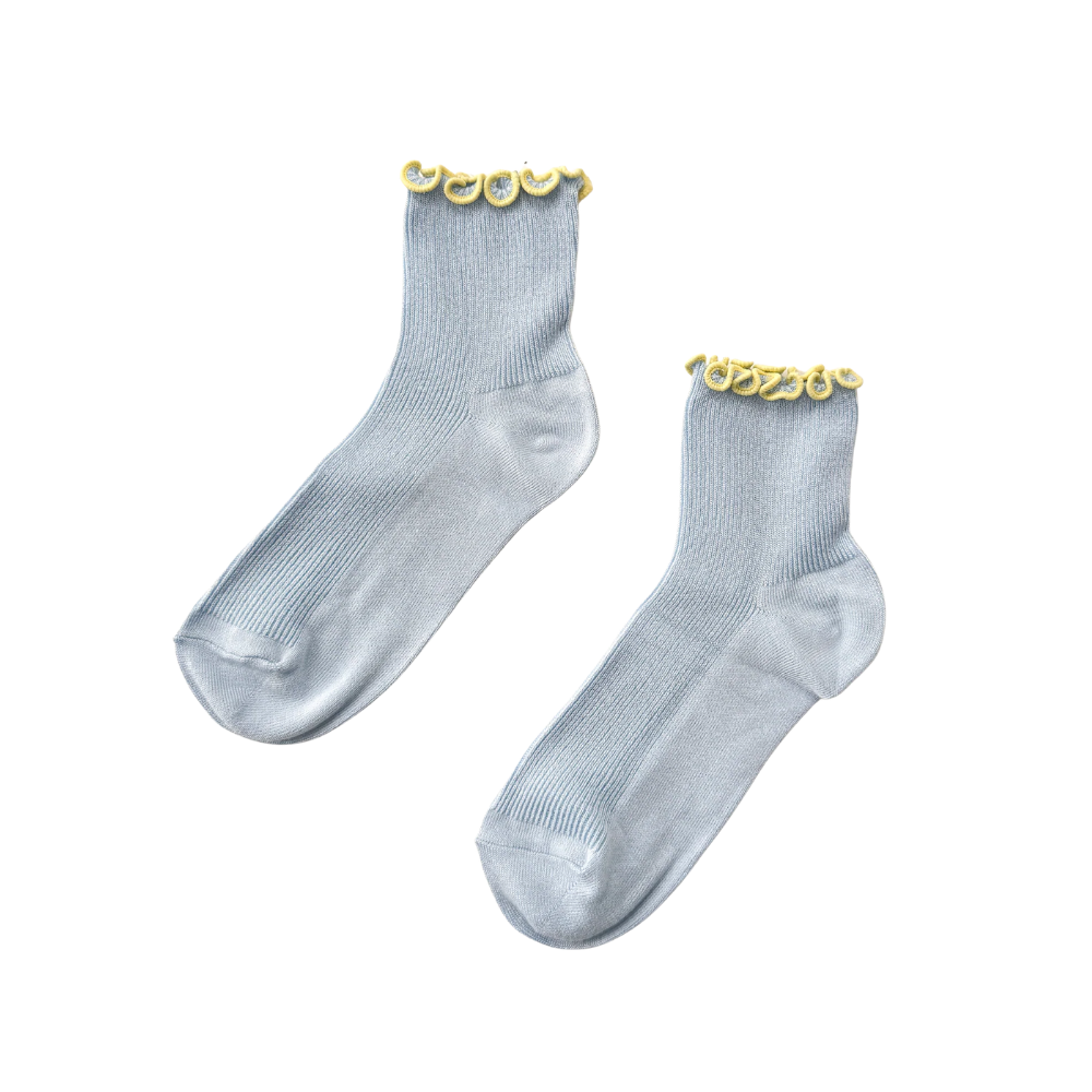 The Petite Ruffled Modal Socks
