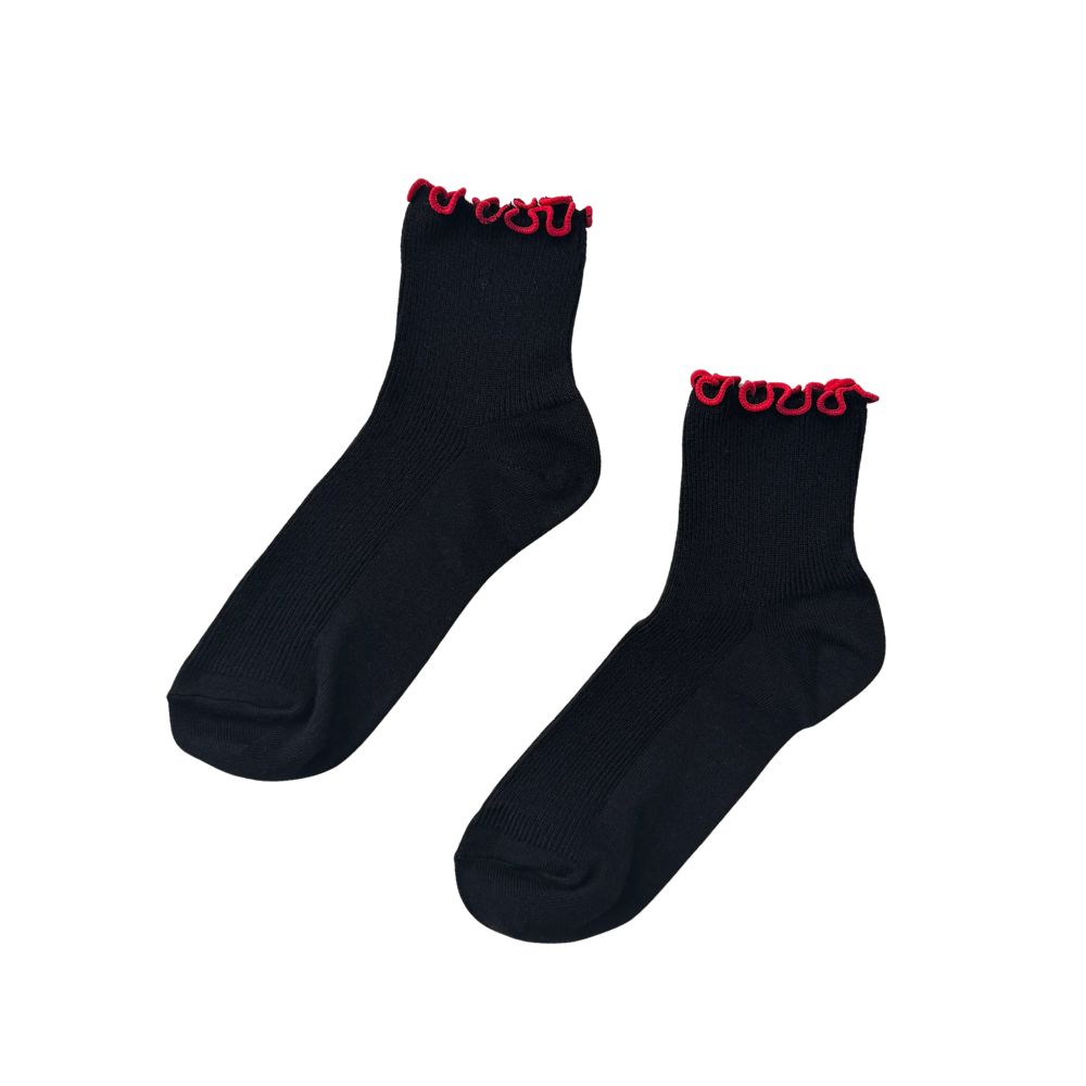 The Petite Ruffled Modal Socks