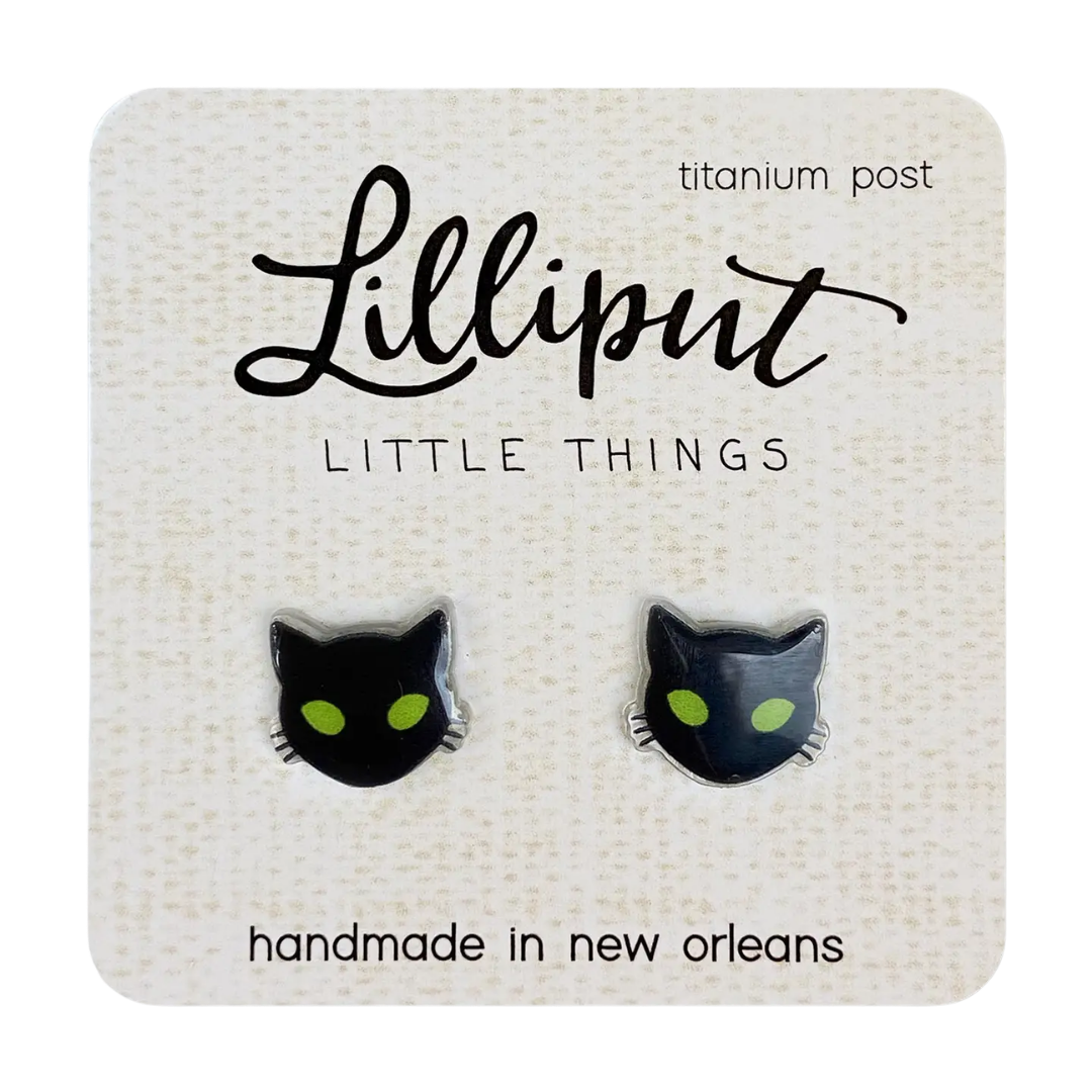 Spooky Black Cat Earrings
