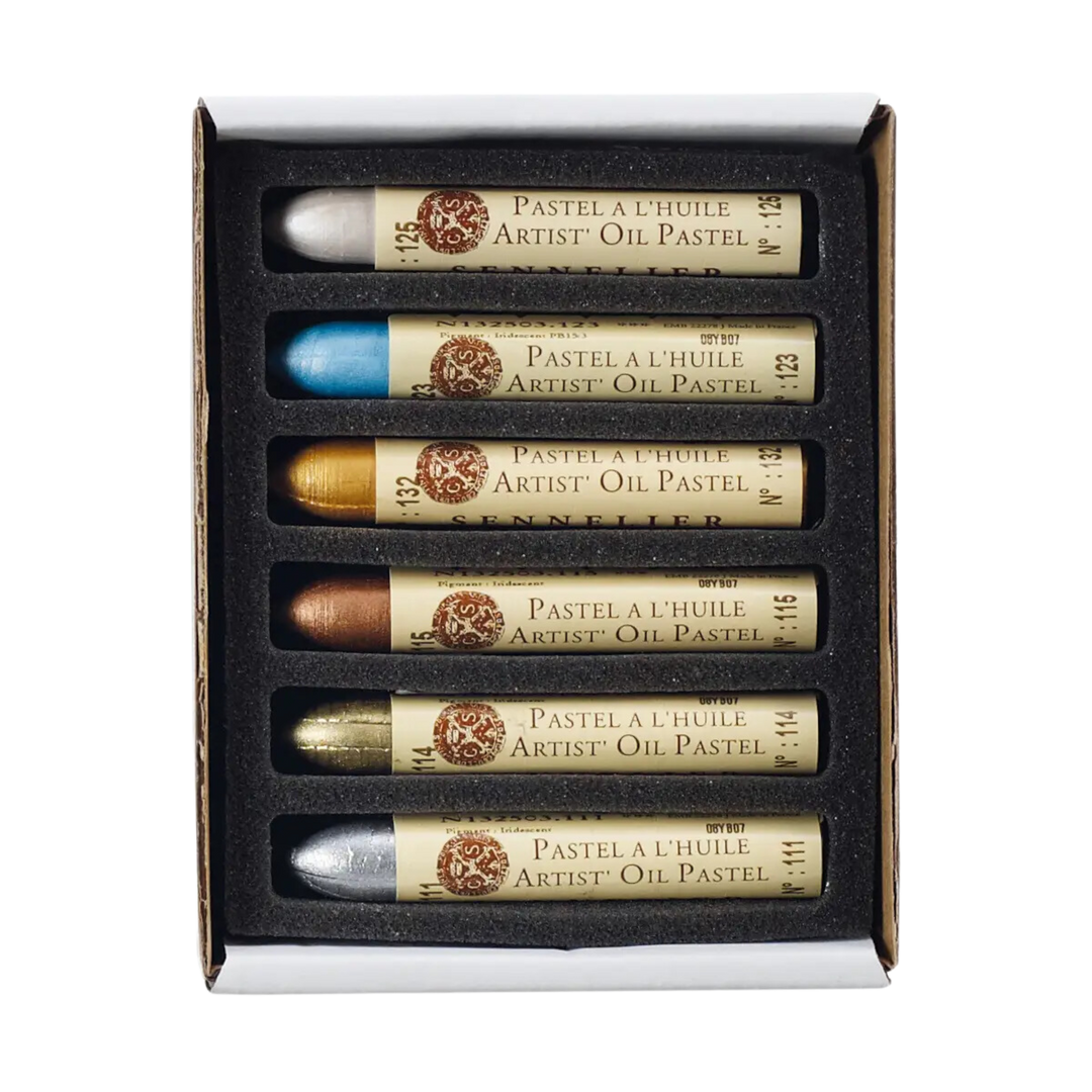 Sennelier Oil Pastel 6-Stick Set, Iridescent Set