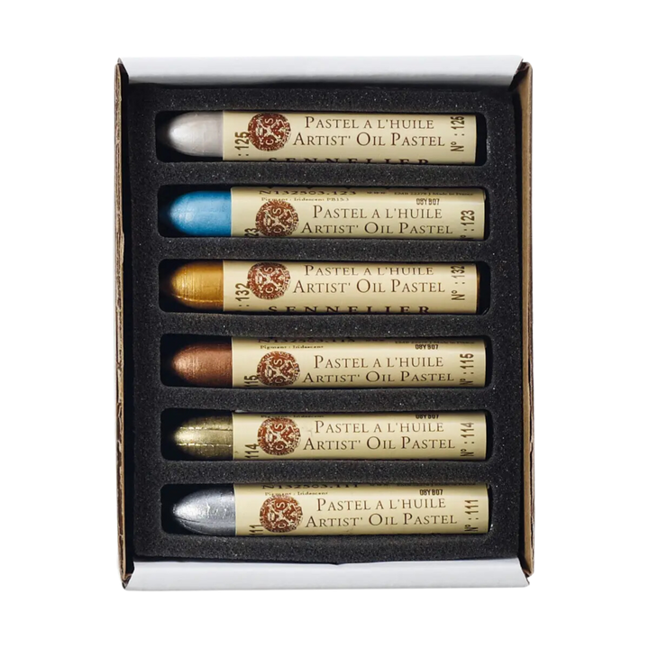 Sennelier Oil Pastel 6-Stick Set, Iridescent Set