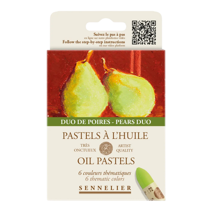 Sennelier Oil Pastel 6-Stick Set, Pears Duo Set