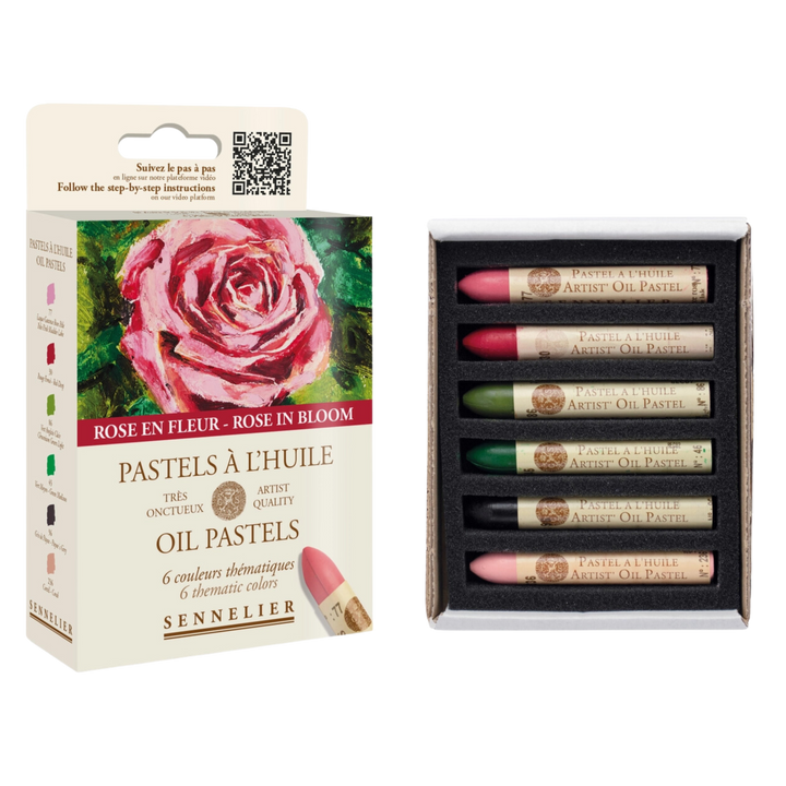 Sennelier Oil Pastel 6-Stick Set, Rose in Bloom Set