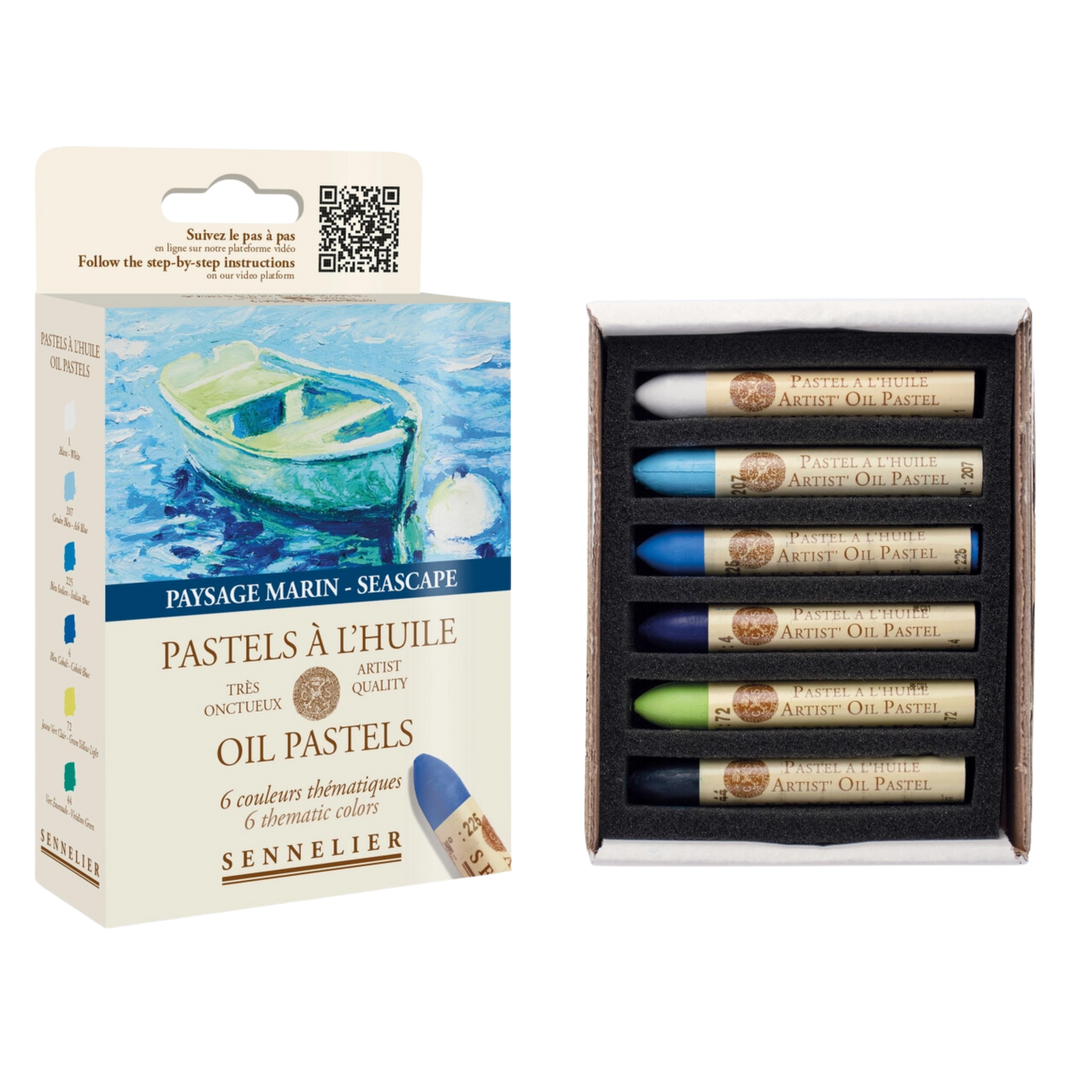 Sennelier Oil Pastel 6-Stick Set, Seascape Set