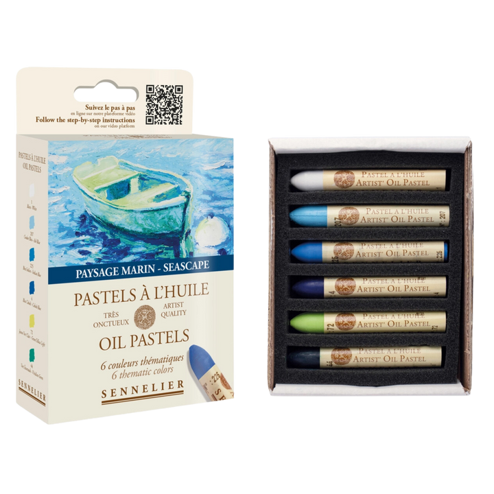 Sennelier Oil Pastel 6-Stick Set, Seascape Set