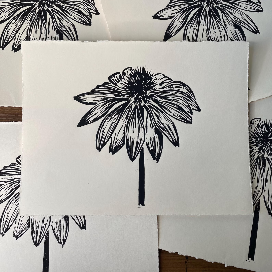 Coneflower Linocut Print