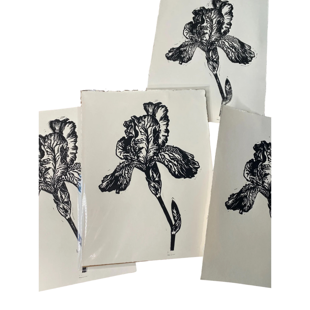 Iris Linocut Print