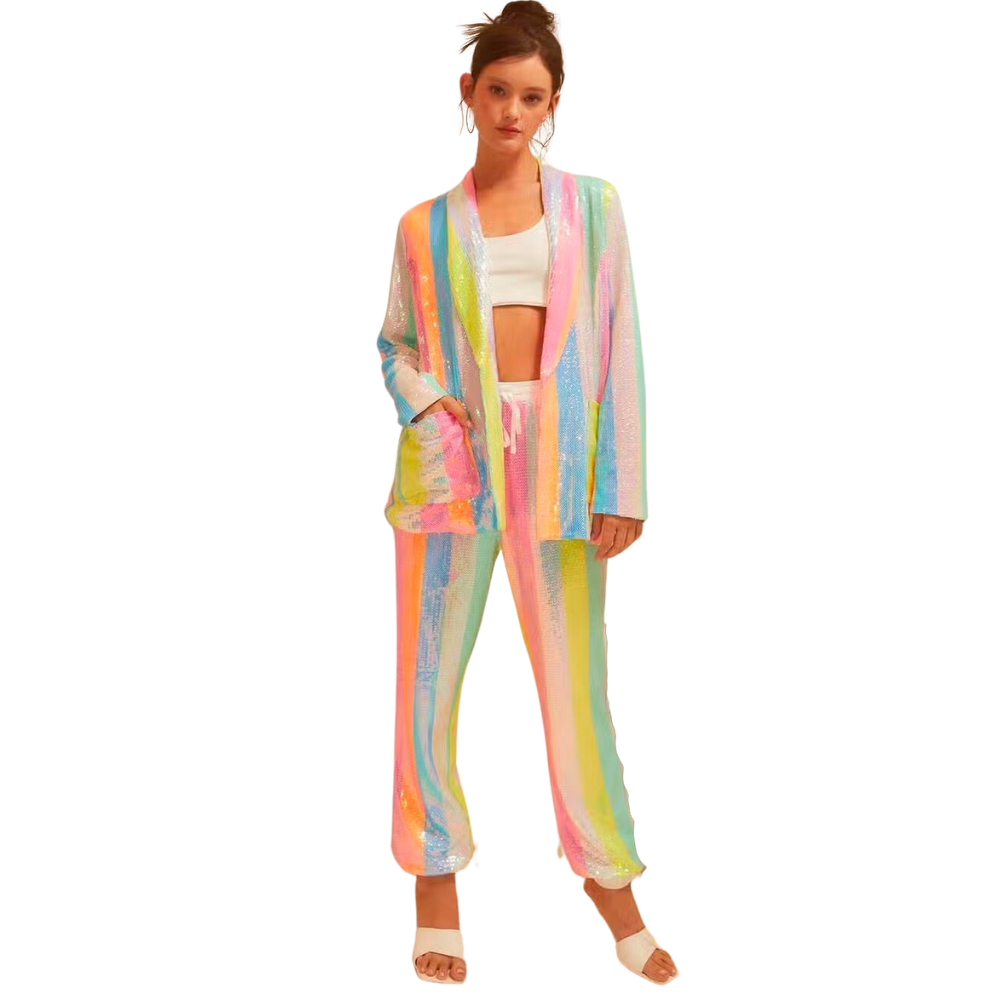 Color Block Sequin Blazer