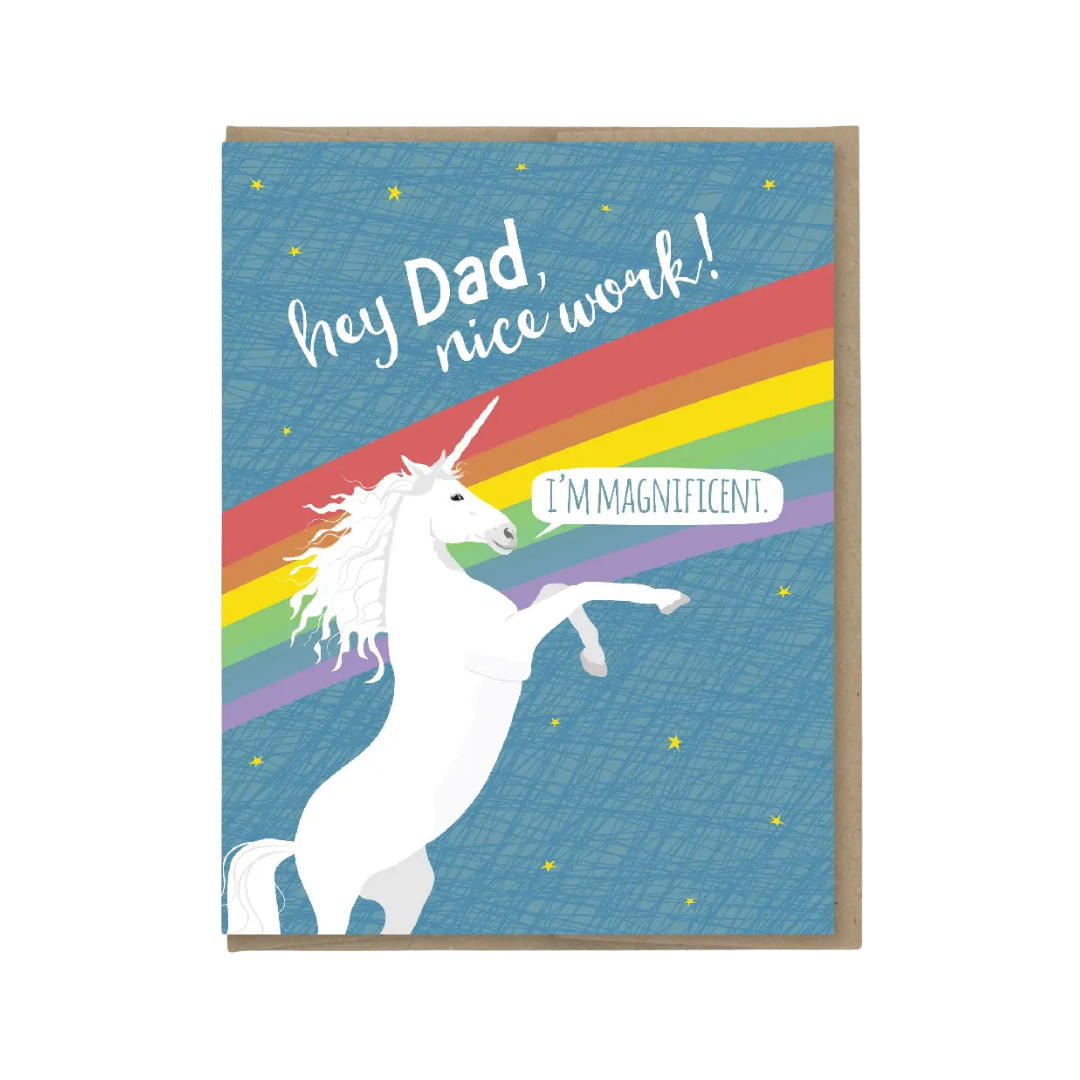 Dad Magnificent Unicorn Card