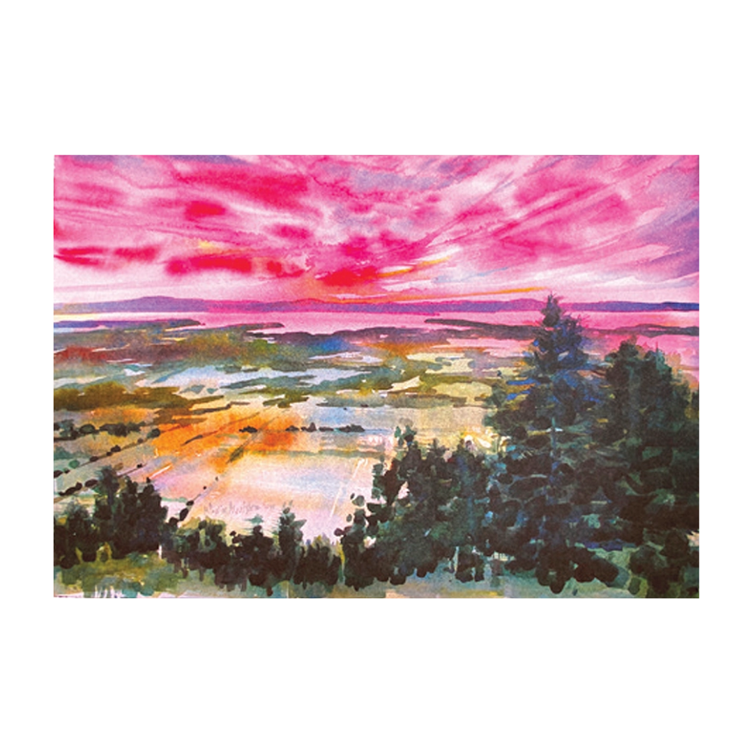 "Mt. Philo with Salmon Sky" Greeting Card