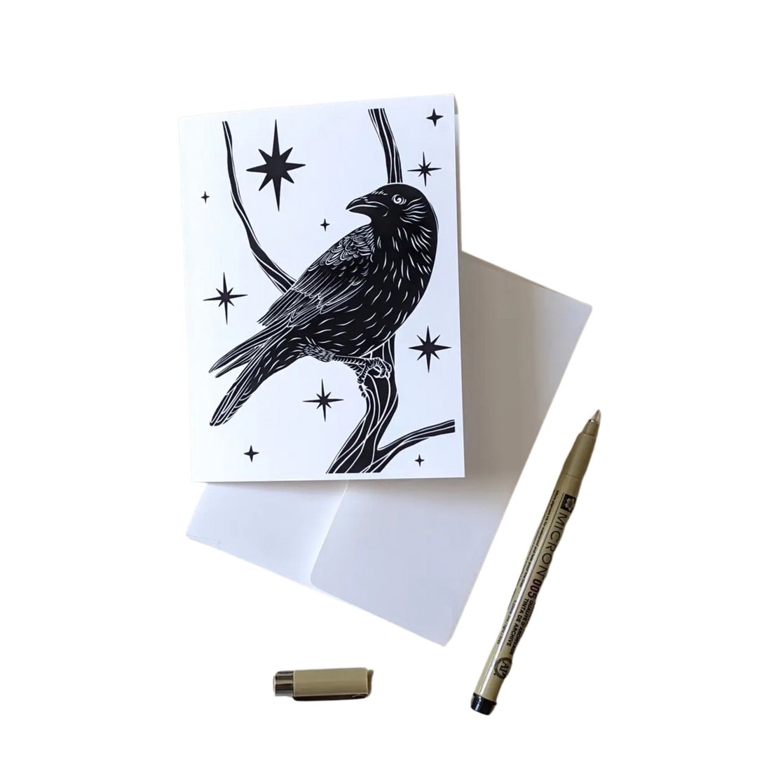 "Celestial Crow" Notecard