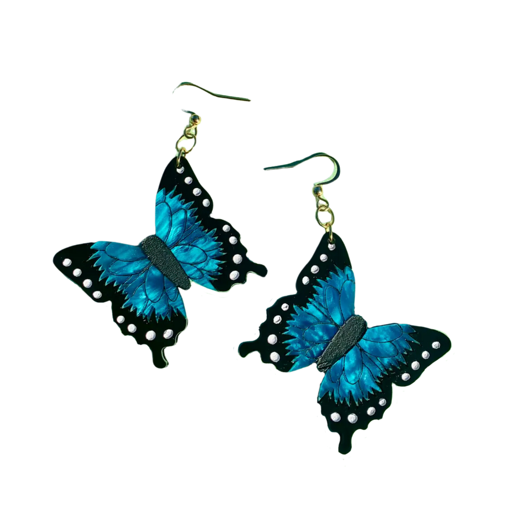 Blue Morpho Butterflies Earrings