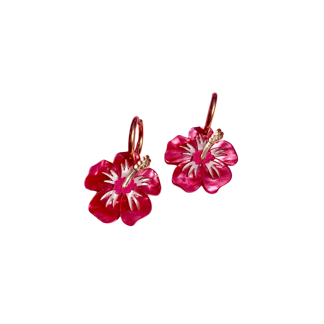 Hibiscus Flower Earrings