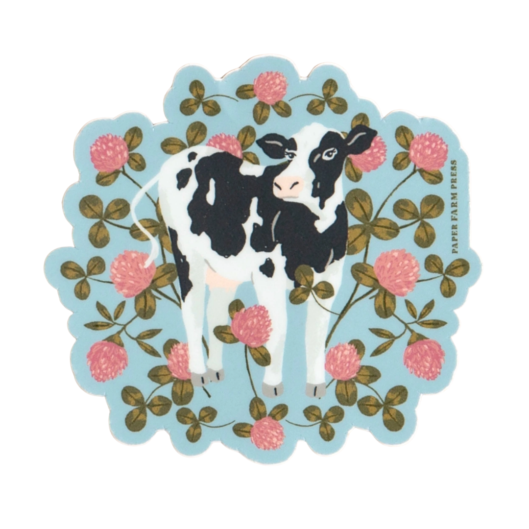 Milk Cows & Flowers Sticker