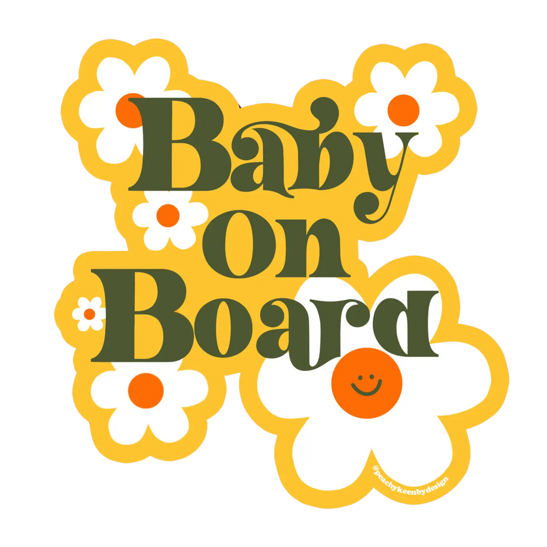 Car Magnet Baby On Board! Floral Waterproof