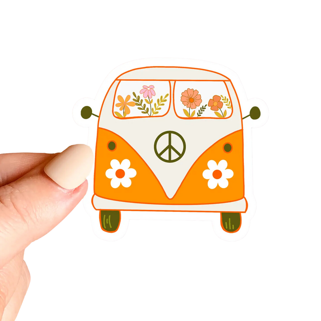 Sticker Floral Retro Bus