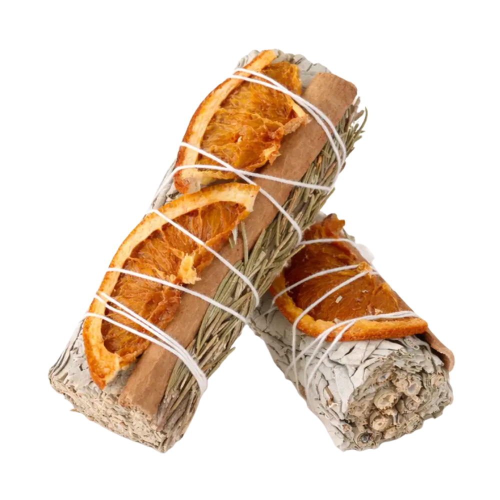 White Sage Smudge Stick with Orange, Cinnamon & Rosemary