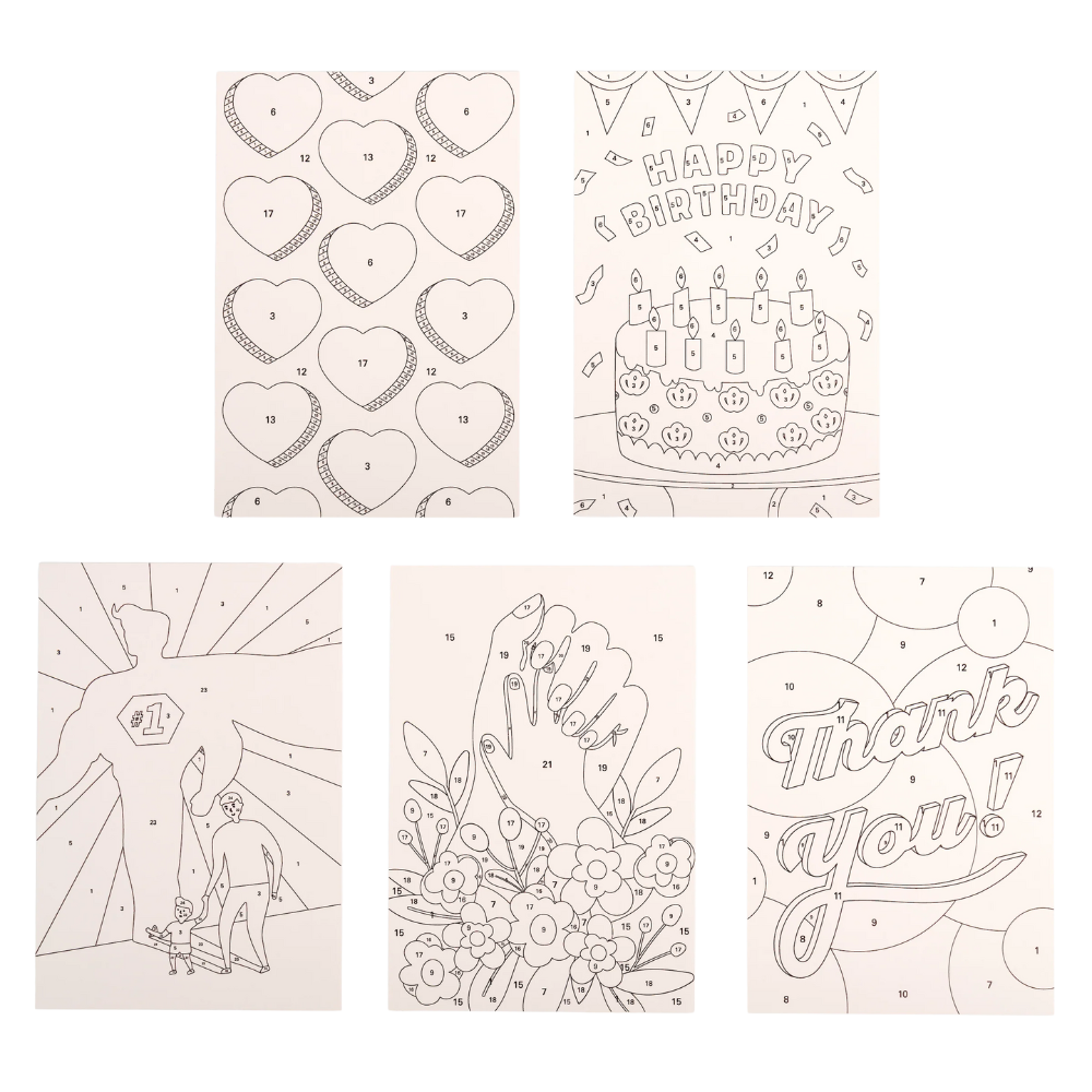 Crafters Paint by Numbers Greeting Cards