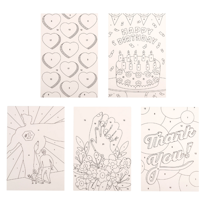 Crafters Paint by Numbers Greeting Cards