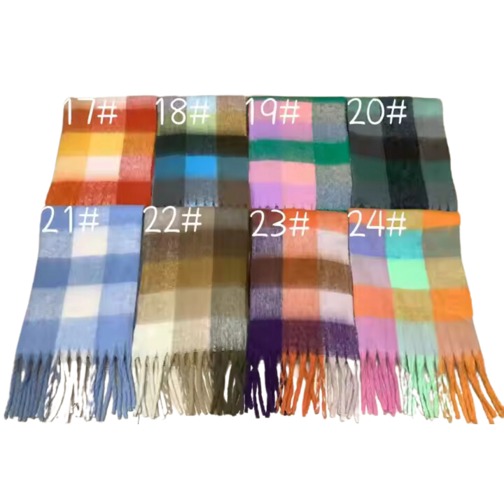 New Plaid Blanket Scarf Cozy Soft Long with Fringe