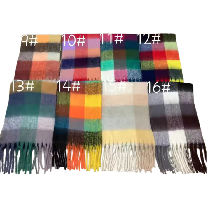 New Plaid Blanket Scarf Cozy Soft Long with Fringe