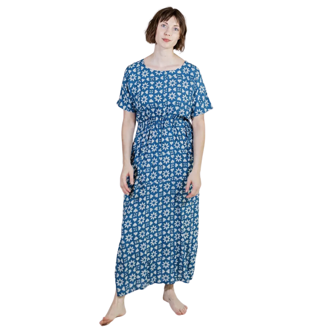 Maxi Dress Indigo Heart Floral Dress