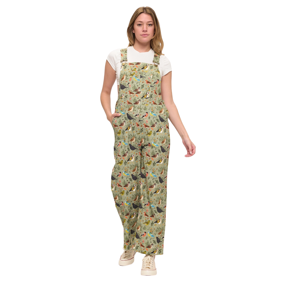Floral Songbirds Overalls