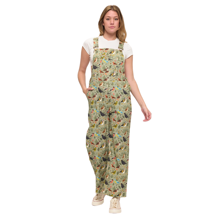 Floral Songbirds Overalls