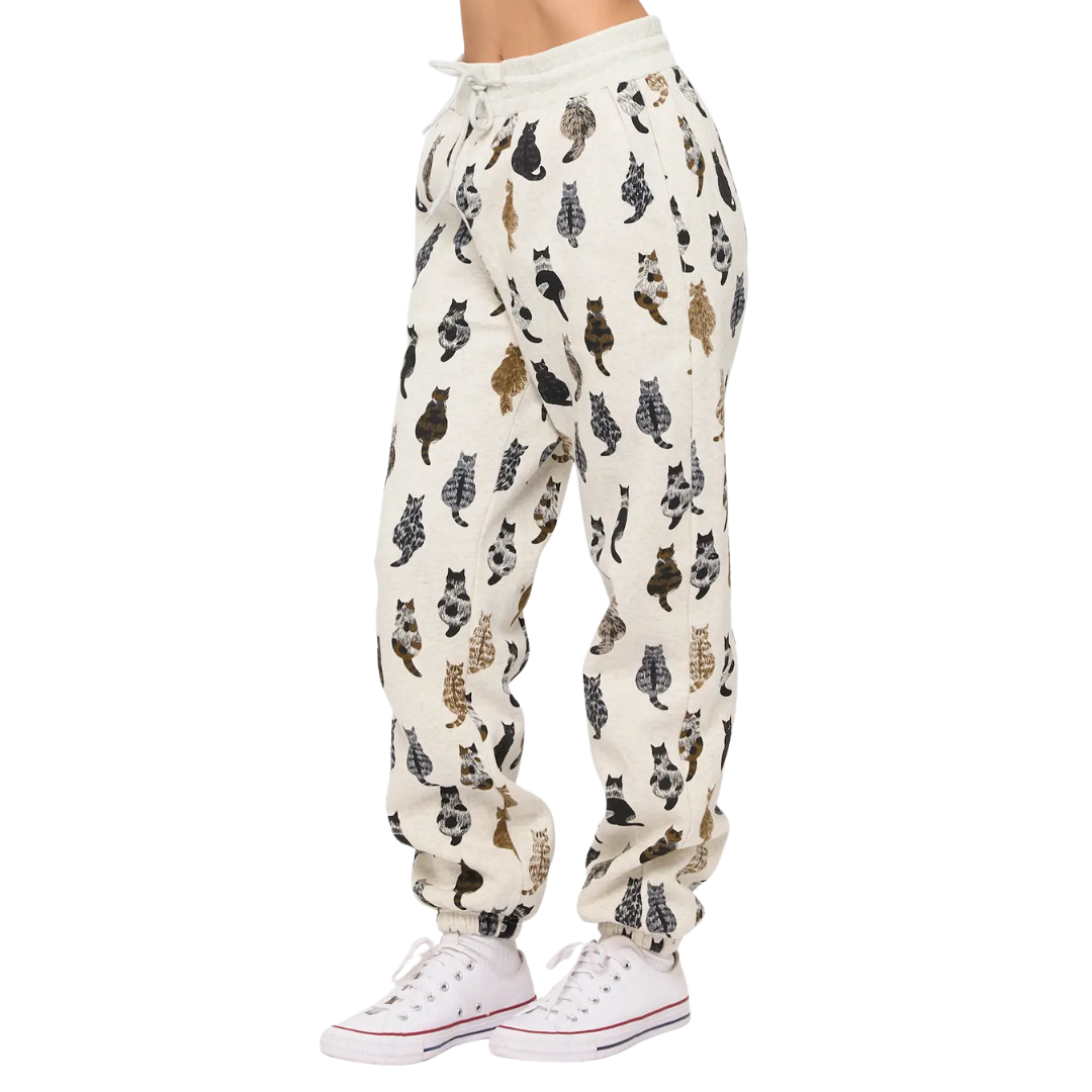 Whimsical Cat Tails Print Sweatpants