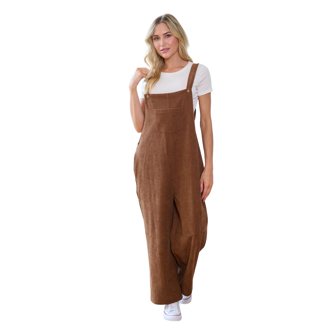 Classic Brown Corduroy Overalls