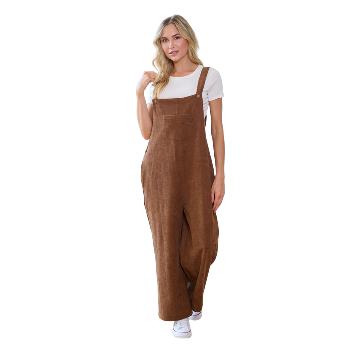 Classic Brown Corduroy Overalls