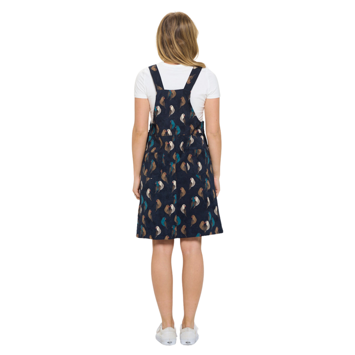 Parrot Print Corduroy Dress