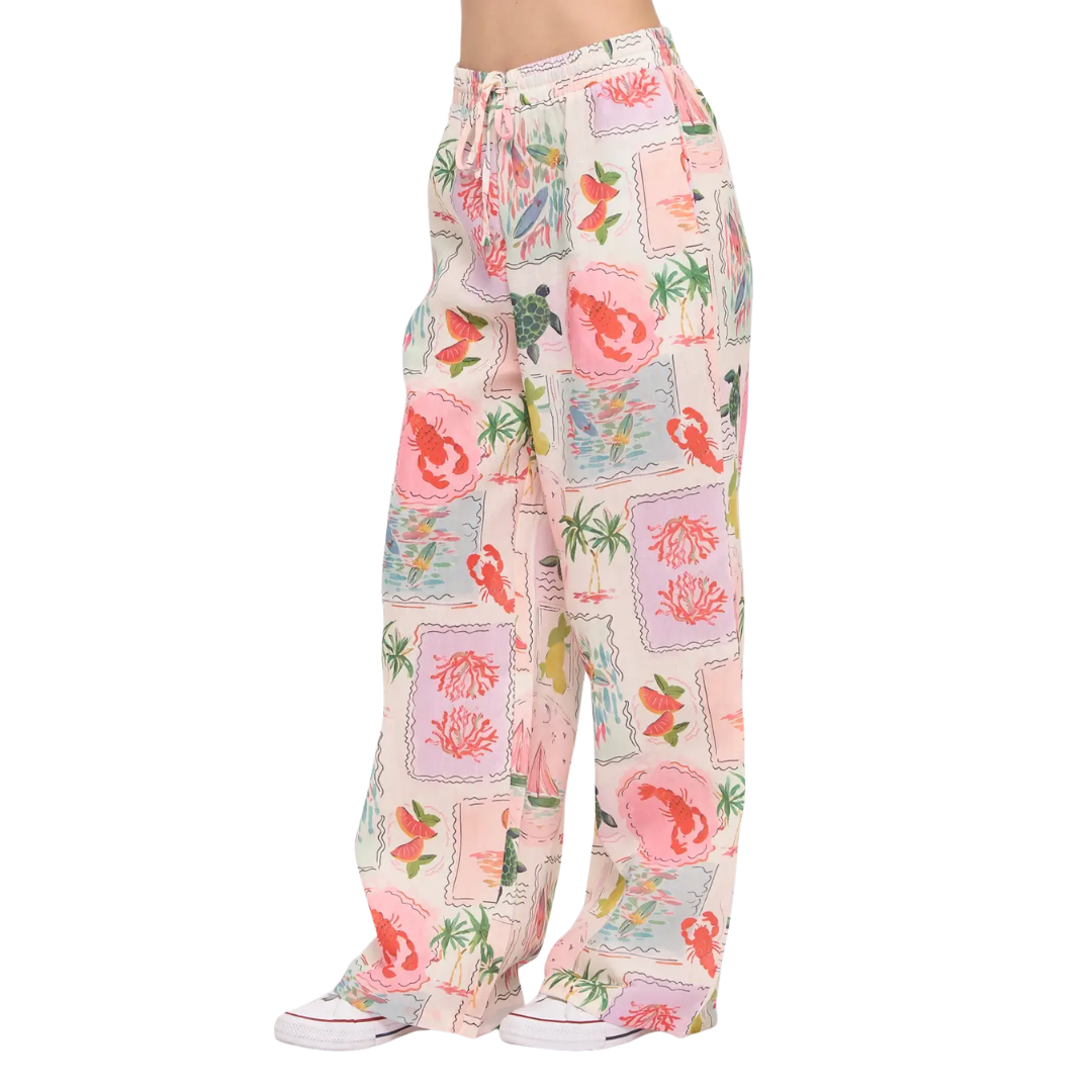 Coastal Vacation Wide-Leg Pants