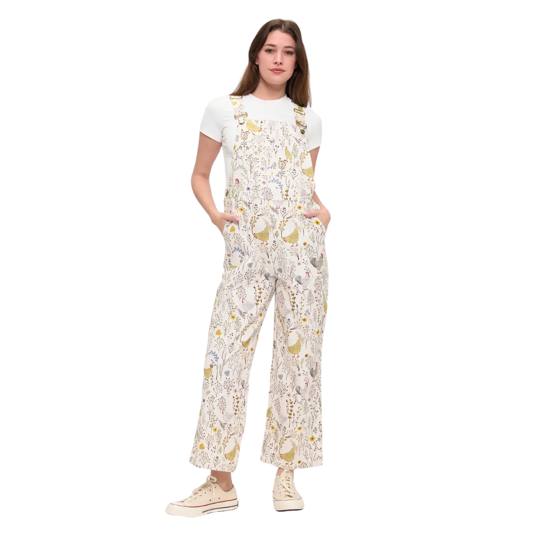 Rooster Floral Overalls