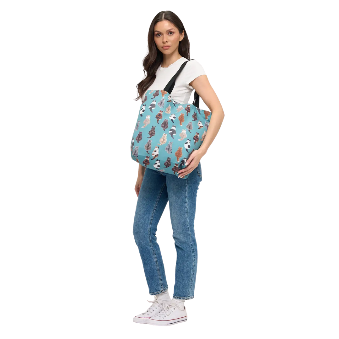 Whimsical Cat Tails Print Tote Bag